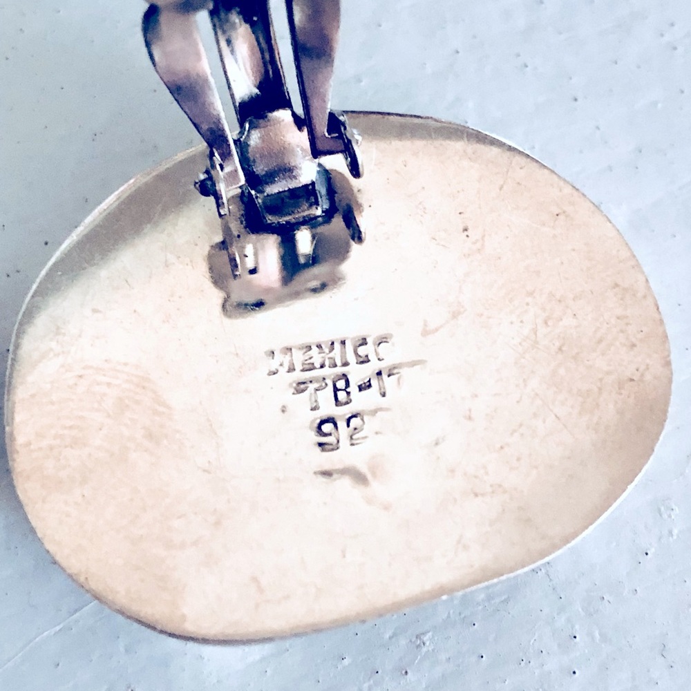 Vintage unique modernist silver Taxco 925 earrings - Picture 6 of 10